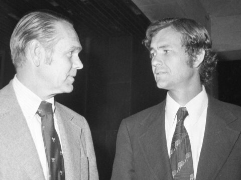 Jack Kramer (left) and Cliff Drysdale.
